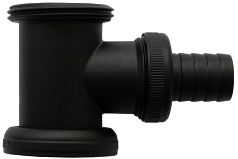 Pieza intermedia para sifón en T, color negro mate, 1 1/4 x 56 mm de diámetro, 32 mm de diámetro, conector de desagüe, tubo de conexión para lavadora, conexión para electrodomésticos, latón (negro)