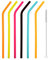 iJiGui 6 Pack Silicone Reusable Straws, with Cleaning Brush, Colourful Drinking Straws, Replacement Straws Reusable Kids Straws for Cocktail, Juice, Milkshake, Soda (6 Bent)