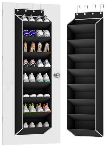 KYEVIS über der Tür Schuhorganizer Hängend mit 8 großen Tiefen Taschen Schuhregal, Schmal Schuhregal Hängend Passt 16-24Paar Schuhorganizer, Shoe Rack im Badezimmer,Speisekamme und Camping