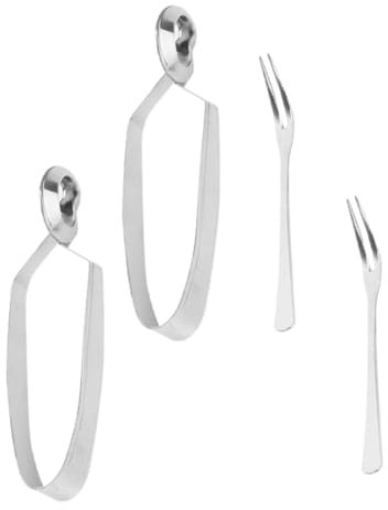 PRETYZOOM Pratico Set Di Forchette Per Lumache 4 Pezzi in Acciaio Inox Per Mangiare Le Lumache