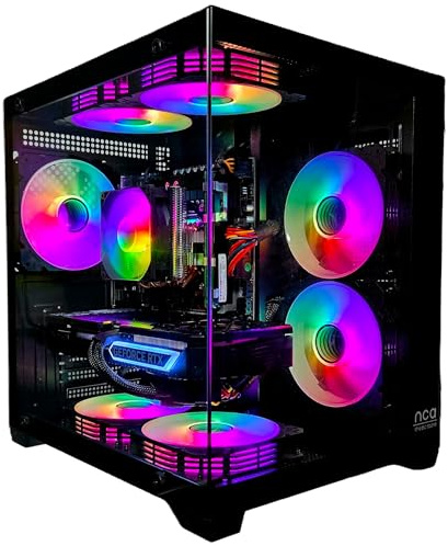 Gaming PC Phantom Black | NVIDIA RTX 5060 | 64GB RAM 1TB SSD | Intel 10 Core | RGB Lüfter mit Fernbedienung | Luftkühlung | WLAN 5 | Win 11