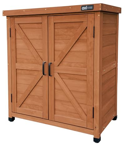 AXI Felix Armadio da Giardino in Legno Marrone | Armadio exteriore, Armadio degli Attrezzi con ripiano | 80 x 45 x 93 cm
