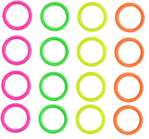 Toyvian Jeu D'anneaux de Lancer en Plastique 24pcs pour Garçon et Filles Garçons et Filles Anneaux Creux Ronds Amusants Jouet d'exercice Extérieur pour Interaction Couleur Aléatoire