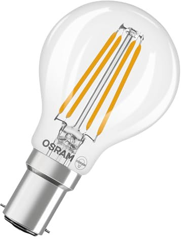 OSRAM Lampada LED Star Globe P40 Filament, 2700 K bianco caldo, 3,4 W, B15d, trasparente, 470 lm, per lampade da tavolo e a sospensione, soggiorno, 15.000 ore