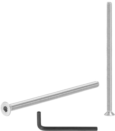 PATIKIL M3 x 70 mm Flat Head Socket Cap Screws, 10 Pcs 304 Stainless Steel Head Screw Bolts Hex Socket Drive Countersunk Bolts for Binding Furniture Table Machinery, Silver