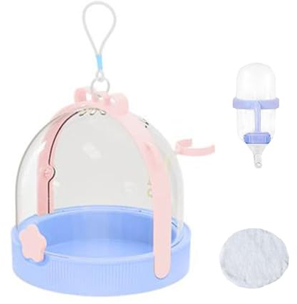 Caja de transporte para animales pequeños, jaula de hámster de viaje, caja de transporte para conejitos, accesorios portátiles para mascotas con botella para pesca al aire libre, paseos, vacaciones