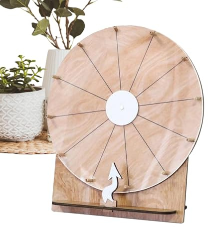 Wimnqie Spinner Wheel - 28 cm Roue en Bois pour Tombola Carnaval,Rotation Jeu Familial Fournitures pour Récompenses Scolaires Foires Fêtes | Anniversaire Ados Adultes Fêtes