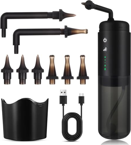 Healvian Kit la Pulizia delle Orecchie Elettrico Ugelli di Ricambio, Irrigatore Auricolare Regolabile per Rimozione Sicura del Cerume, Detergente Auricolare per Uso Umano Quotidiano