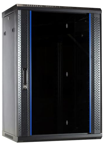 DSIT 18U väggskåp omonterat med glasdörr 600 x 450 x 900 mm (B x D x H)