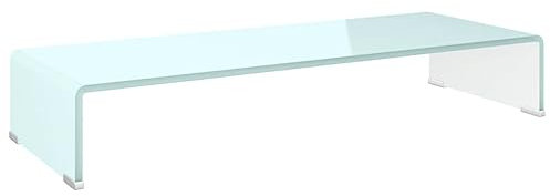 vidaXL TV-Aufsatz Monitorerhöhung Glasaufsatz TV-Bühne Fernseher Erhöhung Monitor Bildschirmerhöhung Schreibtischaufsatz Glas Grün 80x30x13cm