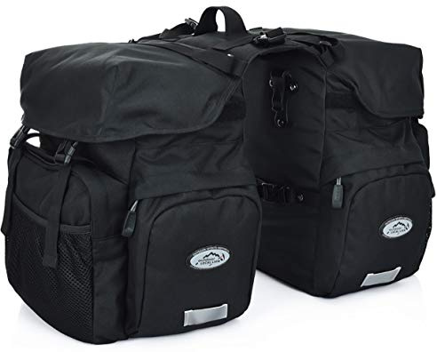 FANWU 50L Bike Panniers Bicycle Commuting Bag Waterproof Saddle Bags with Rain Cover for Bicycle Rear Rack Carrier, Support for Width Less Than 7 inches Bike Rack
