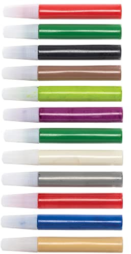 Baker Ross FE795 Lot de 10 stylos de peinture attrape-soleil effet vitrail pour enfants, fournitures d'art et d'artisanat de Noël