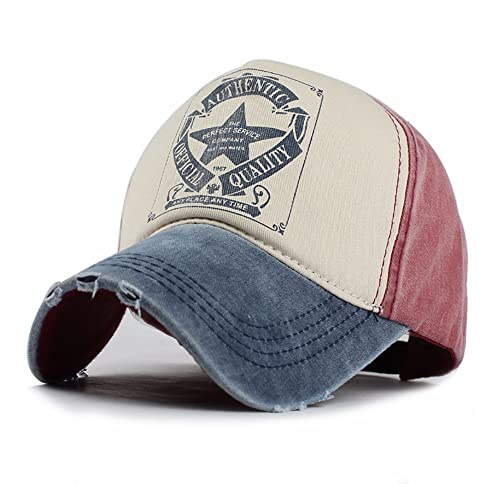 YULOONG Vintage Casquette de Baseball Denim délavé Camionneur Chapeau Mode Pentagramme étoile Motif extérieur Chapeau de Soleil 100% Coton Unisexe D