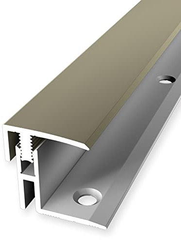 PROVISTON | Profilé de finition parquet | Largeur 21 mm | Épaisseur parquet 17-22 mm | Longueur 1000 mm | Profilé en alu | Profil d'arrêt | Couleur sablé | 1 pièce