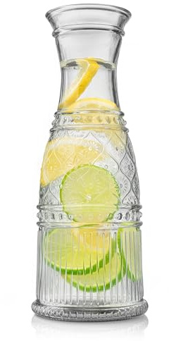 Godinger Carafe Pitcher, Water Pitcher, Wine Carafe, Glass Water Pitcher, Vintage Decor - Claro Collection