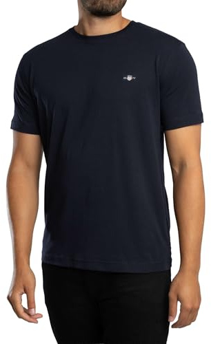 GANT Camiseta para Hombre con Escudo Impreso, Azul Noche, M