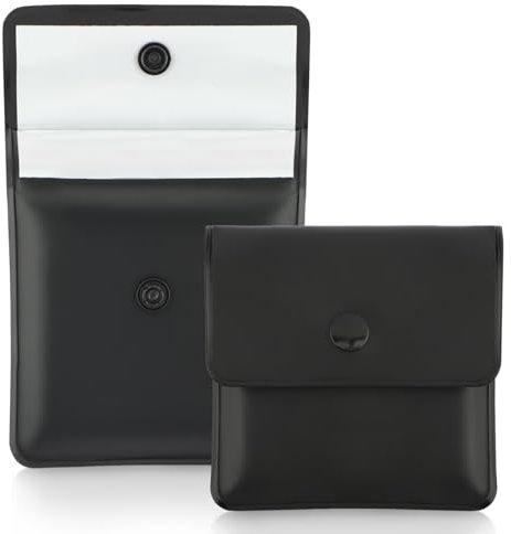 2pcs Portable Pocket Ashtrays, Portable Cigarette Ash Outdoor Events Cigarette Ash Bags, Fireproof EVA Small Wallets, Anti-Litter Rubbish Pouches for Camping/Hiking/Travel(Black,Size:8x8cm)