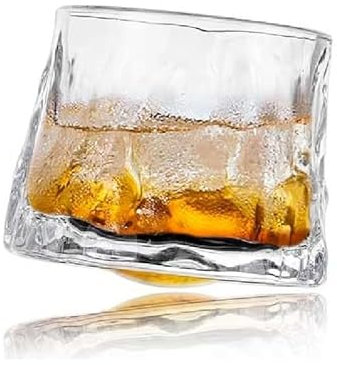 utilissimi EDITACASA - Bicchieri Whisky Rum Cognac Liquore Vino Tumbler Vetro Rotanti Degustazione Particolarin Personalizzato Regalo Set da 6 PEZZI Rombo 150ML