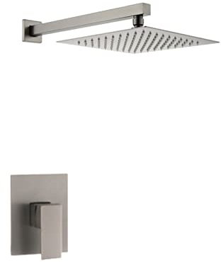 Juego de Ducha empotrada empotrada Totalmente de Cobre, Juego de Ducha con Cabezal de Ducha presurizado para baño doméstico y Hotel, Ceniza de Pistola