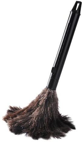 Plumero Telescópico De Plumas De Avestruz - Plumero De Plumas De Avestruz con Mango | Plumero De Plumas De Avestruz Reutilizable, Lavable, Hecho A Mano, De Primera Calidad | Plumero para Limpiar