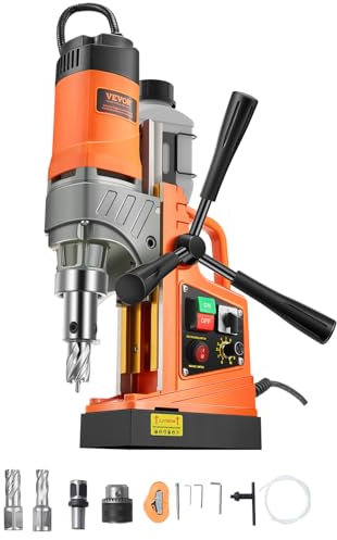 VEVOR 1450 W Taladro Magnético Diámetro de Perforación de 40 mm, Taladro de Columna Eléctrico Portátil de 12500 N con Velocidad Variable, Máquina de Perforación para Cualquier Superficie