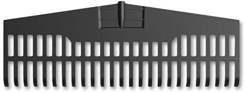 Amig - Rastrillo de Plástico Resistente - Herramienta Ligera para Barrer Hojas y Césped - Recogedor para Jardín y Campo - Púas Flexibles - para Mango Universal de 22mm