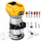 Qotolite Cordless Compact Router 30000 RPM Fixed Base 6 Speeds Woodworking Electric Router and Bit Kit for DCB Series 20V Battery
