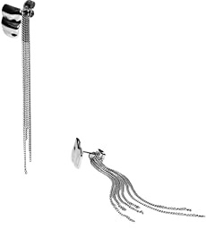 Purelei® Allure örhängen dam – eleganta uttalande örhängen med filigrankedjor – 14 K/18K förgyllt eller silver – 65 mm lång – minimalistiskt smycke, Vanlig, Rostfritt stål, Abalone