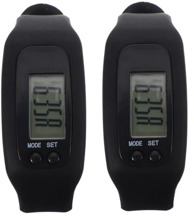 BESTonZON 2pezzi Orologio Fitness Tracker in Silicone Contapassi Orologio Contapassi Per Monitoraggio Adatto Camminare e Per Donne