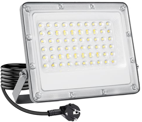OUSIDE Foco LED Exterior 50W, 5000LM, 6500K Luz Blanca Fría, IP66 Impermeable No Regulable – Lámpara de Seguridad para Jardín, Garaje, Terraza, Patio y Almacén