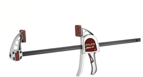 Robert Sorby Select Heavy Duty One Handed Bar Clamp 18 450mm Quick Release Clamp and Spreader 300kgf Aluminium Body 85mm Throat Depth Soft Grip Handle