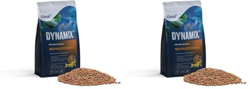 OASE Dynamix Koi Pellet Petit 1 L, Nourriture pour Poissons, Nourriture pour Poissons de Bassin sous Forme de pellets (3-4 mm), Alimentation équilibrée pour Koi jusqu'à 20 cm (Lot de 2)