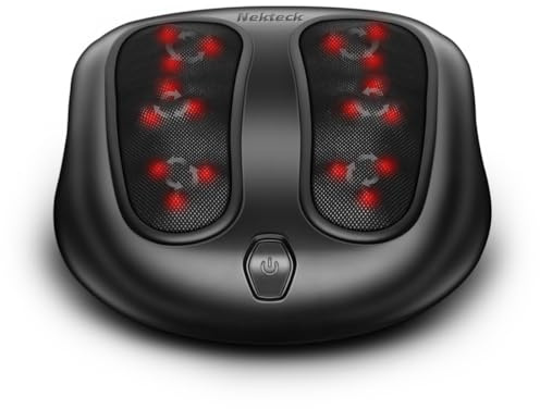 Nekteck Foot Massager with Heat, Shiatsu Heated Electric Kneading Foot Massager Machine for Neuropathy, Plantar Fasciitis, Feet Massage for Pain Relief, Circulation, Ideal Gifts for Man Woman Her Him