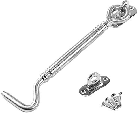 byou Sturmhaken,Tor Haken Edelstahl Mehrzweck Haken öse zum Schuppen Tor Garage Tür Windows Kabine 8inch