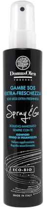 Extra friskhet – SPRAY & GO – omedelbar lättnad för tunga eller uppblåsta ben – Uppfriskande och lugnande åtgärder – 200 ml – ECO-BIO - Domus Olea Toscana