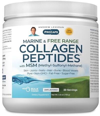 ANDREW LESSMAN ProCaps Marine Collagen Peptides with MSM Powder 30 Servings