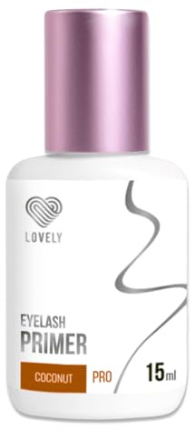 LOVELY Primer pour extensions de cils - 15ml, noix de coco | Extension de cils Primer d'adhérence pour une tenue prolongée | Liquide pour le prétraitement de l'application
