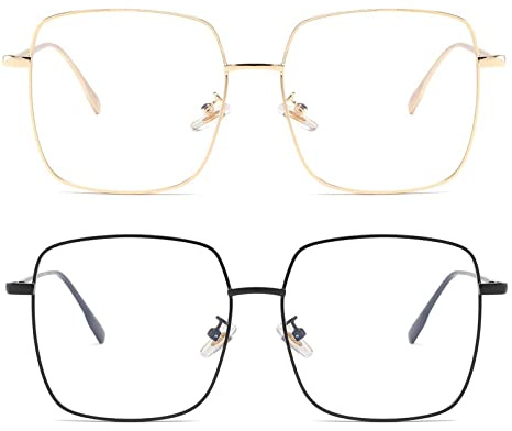 Dollger Lunette anti Lumiere Bleue Femme Homme anti Fatigue Filtre UV Monture de Lunettes pour Ordinateur, Gaming Lunettes, anti Reflets (doré + noir)