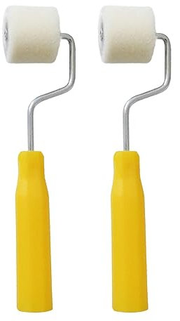 F Fityle 2 Stück Mini-Farbroller, Wollabdeckungen, abnehmbare kleine Walze zum Malen, extra kleiner Farbroller für feine Innendetails, Lackierung