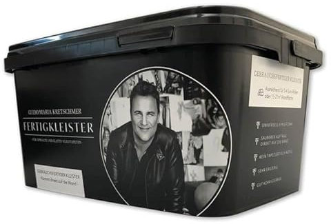 Erismann Fertigkleister | Schwarz, 5 ltr, PVA, Tapetenkleister, Wand, Universell, Sauberer Auftrag, Kein Tapeziertisch nötig, Ergiebig, Korrigierbar