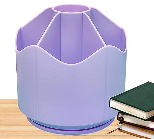 Rurunklee Soporte para lápices de escritorio, organizador de lápices de escritorio, organizador de escritorio giratorio para bolígrafos, pinceles, escritorio para el hogar y la escuela