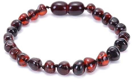 Regnbågsarmband, baltisk bärnsten armband för kvinnor pärlor bärnsten natur stenar för förlovning, 15CMx8MM, - Amber