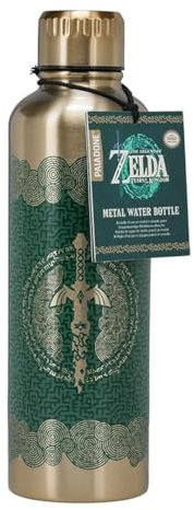 Paladone Tears of the Kingdom Offiziell lizenzierte Zelda-Metall-Wasserflasche, Gamer-Fan-Dekor und Geschenk, Gaming-Schreibtisch-Accessoire für alle Altersgruppen, Sammler-Trinkgeschirr