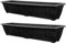 VR7 90cm Long Garden Planters 2 Pack Durable Plastic Trough for Raised Window Planting - Ideal for Flowers, Herbs, and Vegetables (Black, Without Trays)