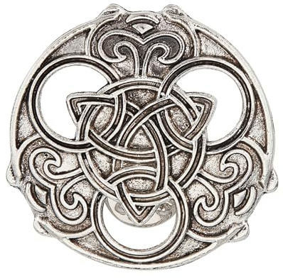 NICENEEDED Vintage viking Brooches, Norse Medieval Gothic brooch Triquetra Shaped Lapel Pin, Viking Shawl Scarf Goth Brooch Unisex Accessories for Dress Decoration