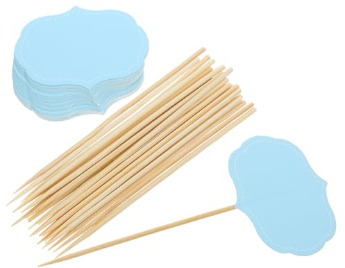 TOPPERFUN 24pezzi Etichette Alimentari Personalizzabili con Stecchini per Buffet e Feste per Dessert Formaggi e Antipasti Etichette Vuote per Eventi e Decorazioni di Compleanno