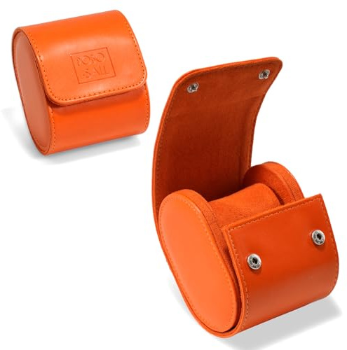 PoBoSall Watch Case for Men Women Leather Watch Roll Travel Case Watch Box Storage Organizer and Orange Display Watch Accessories
