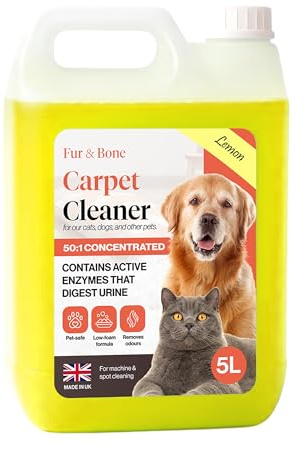 Fur & Bone - 5 Litre Pet Disinfectant – Enzyme Cleaner & Floor Cleaner for Pets, Home, Kennels & Artificial Grass – Cleaning Products for Pet Stains, Cat & Dog Urine, Odours - Fresh Lemon Fragrance
