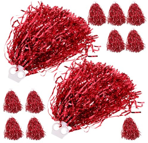 Kisangel 12 pièces Lot de Pompons de Cheerleading Légers et Colorés pour Équipes de Danse Sportive Accessoires de Pom-Pom pour Spectacles Compétitions et Célébrations Plein Air