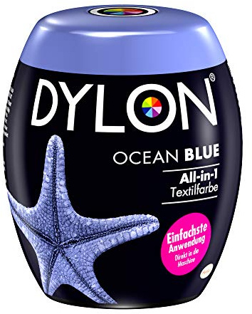 DYLON Ocean Blue All-in-1 Textilfarbe (350 g), Stofffarbe zum Einfärben und Auffrischen in der Waschmaschine, für frische und intensive Farben